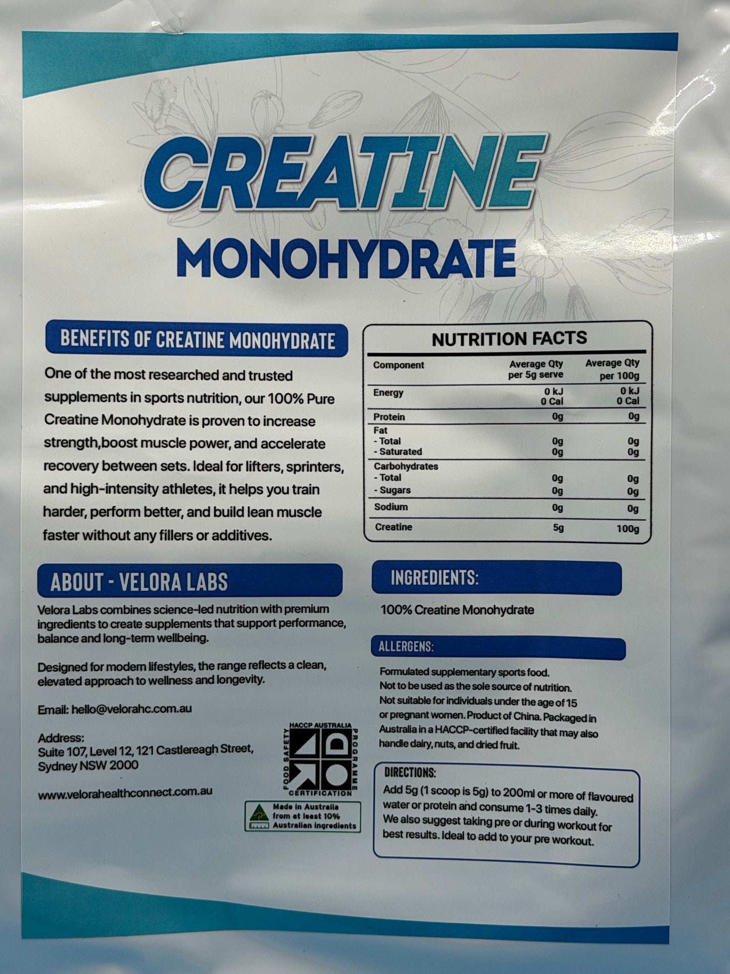 Creatine Monohydrate 100% - 500g